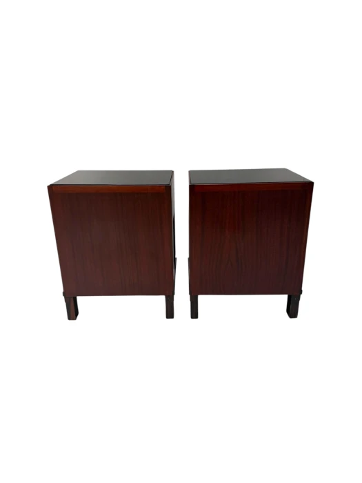 Art Deco Nightstands by Max Coini, Solid Walnut, Dutch Design, 1920s